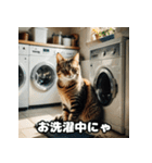 掃除する猫（個別スタンプ：2）