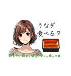 可愛い女性が食事の質問（lycopene作）（個別スタンプ：8）