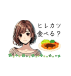 可愛い女性が食事の質問（lycopene作）（個別スタンプ：10）