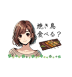 可愛い女性が食事の質問（lycopene作）（個別スタンプ：17）
