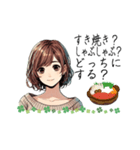 可愛い女性が食事の質問（lycopene作）（個別スタンプ：19）