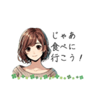 可愛い女性が食事の質問（lycopene作）（個別スタンプ：30）
