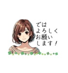可愛い女性が食事の質問（lycopene作）（個別スタンプ：32）