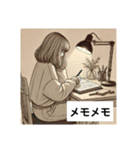 女子の日常スタンプ1（個別スタンプ：3）