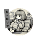 女子の日常スタンプ1（個別スタンプ：4）