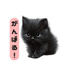 ふわふわ黒猫子猫のお返事（個別スタンプ：31）