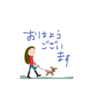 mottoのデニム女子と犬達♡敬語（個別スタンプ：1）