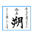 筆文字で命名書(2024年ランキング21〜30位)（個別スタンプ：1）