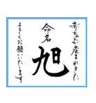 筆文字で命名書(2024年ランキング21〜30位)（個別スタンプ：11）