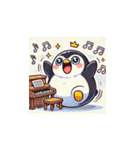 がんばり屋ペンギンのピアノチャレンジ！5（個別スタンプ：19）