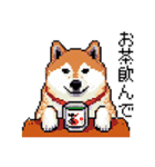 ドット絵 柴犬 新年あけおめ【再販】（個別スタンプ：21）