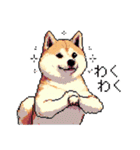 ドット絵 柴犬 新年あけおめ【再販】（個別スタンプ：32）