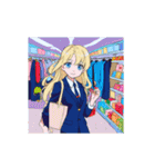 Notext制服美少女スマイルshoppingスタンプ（個別スタンプ：25）