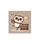 フクロウとピアノのかわいいスタンプ（個別スタンプ：5）