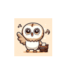 フクロウとピアノのかわいいスタンプ（個別スタンプ：6）