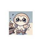 フクロウとピアノのかわいいスタンプ（個別スタンプ：8）