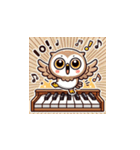 フクロウとピアノのかわいいスタンプ（個別スタンプ：10）