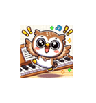 フクロウとピアノのかわいいスタンプ（個別スタンプ：12）