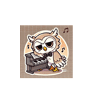 フクロウとピアノのかわいいスタンプ（個別スタンプ：20）