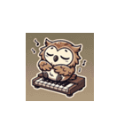 フクロウとピアノのかわいいスタンプ（個別スタンプ：22）