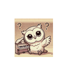 フクロウとピアノのかわいいスタンプ（個別スタンプ：23）