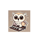 フクロウとピアノのかわいいスタンプ（個別スタンプ：24）