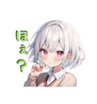 白髪ボブ子6（日本語）（個別スタンプ：28）