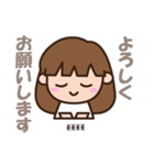 白Tシャツ-かわいい女の子のスタンプ（個別スタンプ：3）