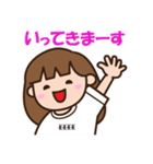 白Tシャツ-かわいい女の子のスタンプ（個別スタンプ：4）