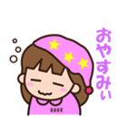 白Tシャツ-かわいい女の子のスタンプ（個別スタンプ：9）