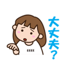 白Tシャツ-かわいい女の子のスタンプ（個別スタンプ：14）