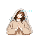 女の子のスタンプ日常スタンプ（個別スタンプ：4）