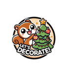 冬の動物スタンプ クリスマス、お正月（個別スタンプ：7）