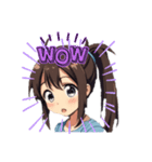 ポニーテール少女_茶髪（個別スタンプ：5）