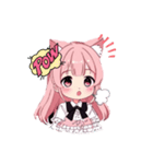 少女_猫_ピンク_（個別スタンプ：2）