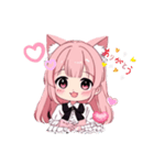 少女_猫_ピンク_（個別スタンプ：7）