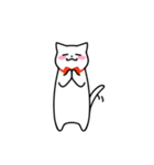 赤いリボンの白い猫 (文字なし)（個別スタンプ：10）