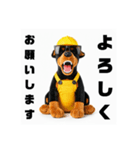 ドーベルマンの現場仕事⭐グラサン犬（個別スタンプ：14）