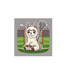 ラクロスを楽しむ！アルパカLINEスタンプ4（個別スタンプ：4）