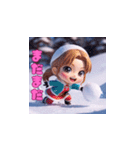 雪の微笑みガール（個別スタンプ：18）