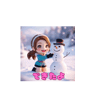 雪の微笑みガール（個別スタンプ：31）