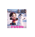 雪の微笑みガール（個別スタンプ：39）