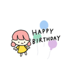 おちびガール HAPPY BIRTHDAY お誕生日祝い（個別スタンプ：1）