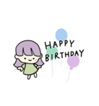 おちびガール HAPPY BIRTHDAY お誕生日祝い（個別スタンプ：2）