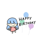 おちびガール HAPPY BIRTHDAY お誕生日祝い（個別スタンプ：4）