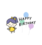 おちびガール HAPPY BIRTHDAY お誕生日祝い（個別スタンプ：6）