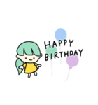 おちびガール HAPPY BIRTHDAY お誕生日祝い（個別スタンプ：24）