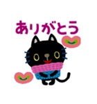 絵本みたいな＊くろねこ[冬]（個別スタンプ：13）