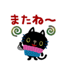 絵本みたいな＊くろねこ[冬]（個別スタンプ：40）