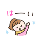 ゆるい手書きの女の子☆冬スタンプ（個別スタンプ：4）